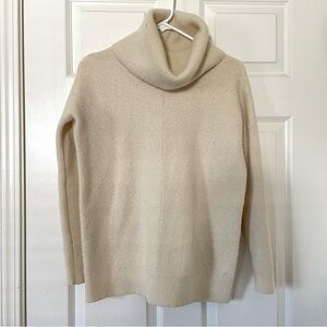 Vince Wool Cashmere Cowl Neck Sweater Cream Off White Long Sleeve